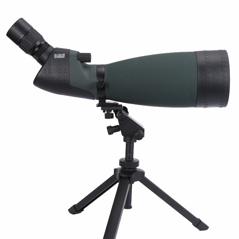 MAIFENG 25-75X100 Telescopio de gran zoom HD con trípode para observación de aves Impermeable Telescopio de observación Monocular