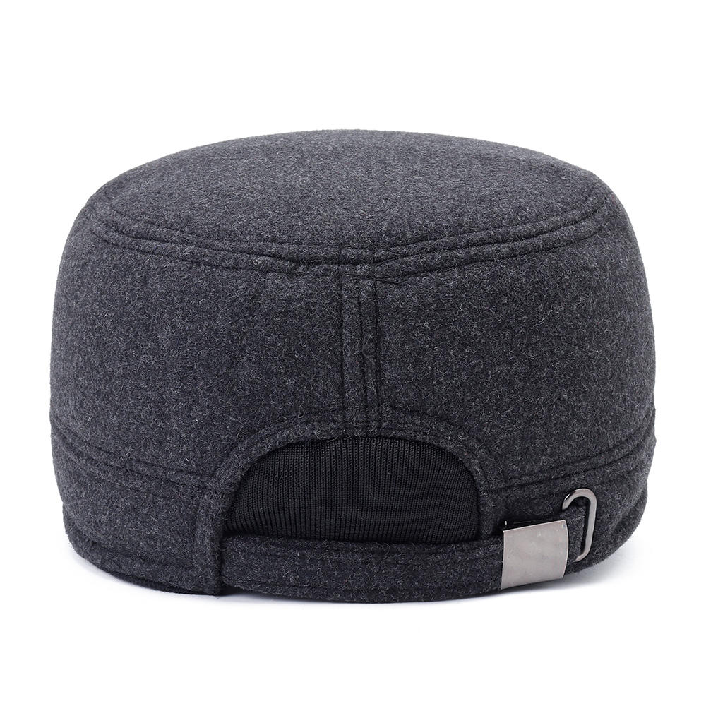 Benficial Fashion Winter Men Leather Casual Hat Thicken Middle-Aged Hat Cap Topee