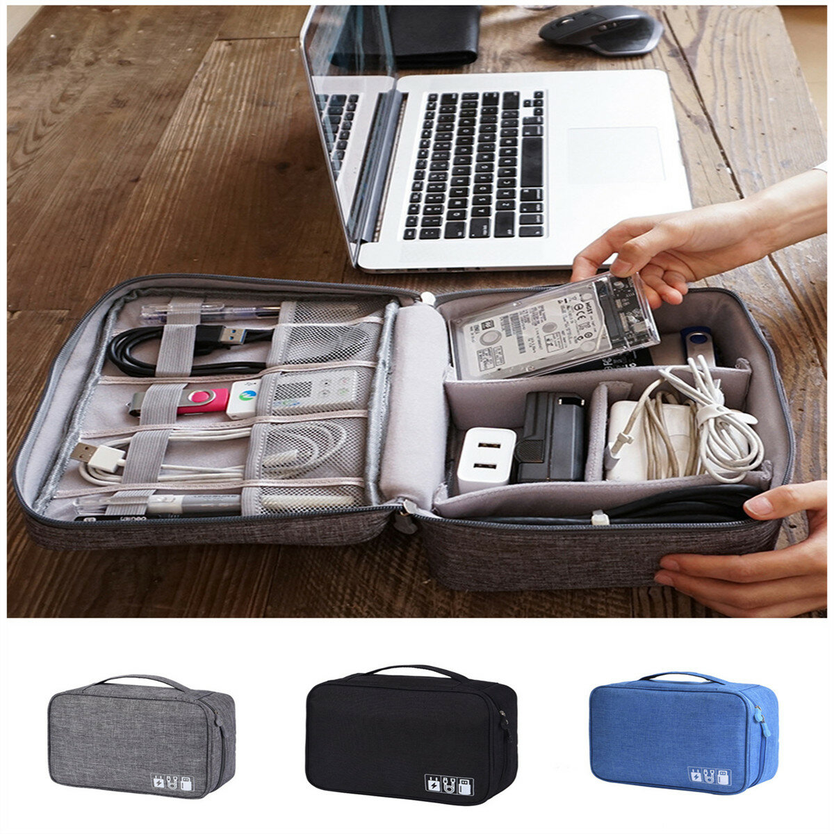 IPRee® Multifunctional Digital Storage Bag Cable Bag USB Cable Charger Earphone Organizer Outdoor Travel