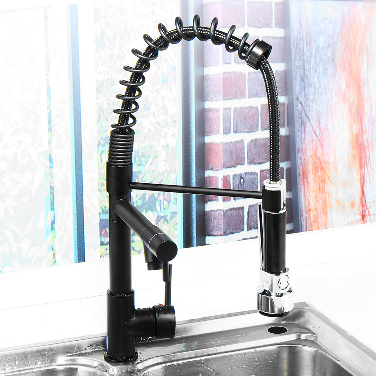 Oil Rubbed Bronze Kitchen Sink Faucet Single Handle Pull Down Sprayer Mixer Tap Us 79 45