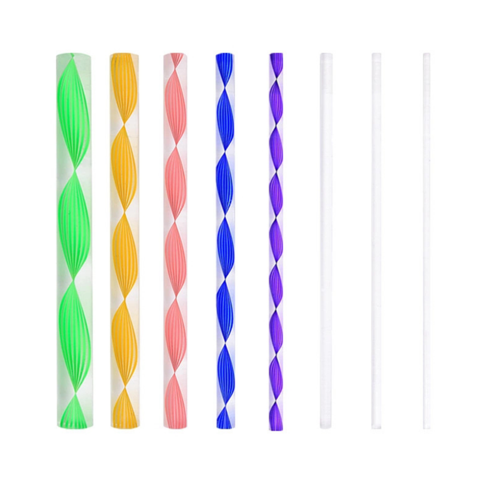 8 stks Colorful acryl staaf twisted bar punt borstel effen ronde stok punt aardewerk hulpgereedschap mandala puntjes gereedschap