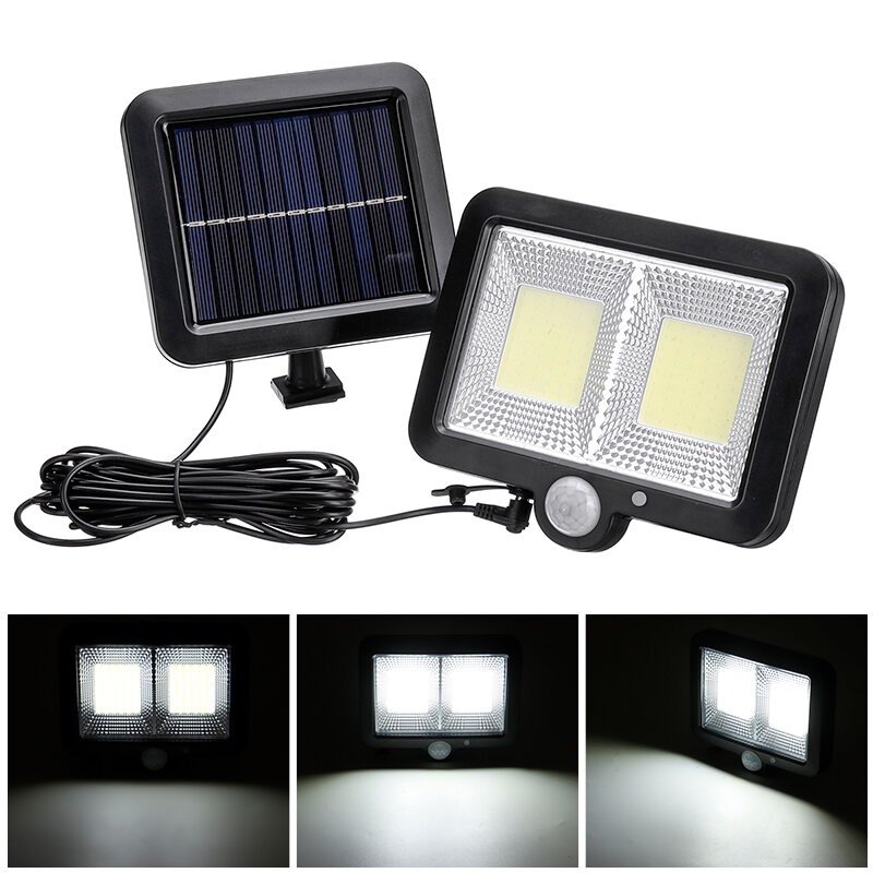 3 Modos 108 Perlas de Lámpara COB Dividido IP65 Luz de Carga Solar Sensor de Cuerpo Humano Infrarrojo Dividido Colgante de Pared Iluminación de Garaje
