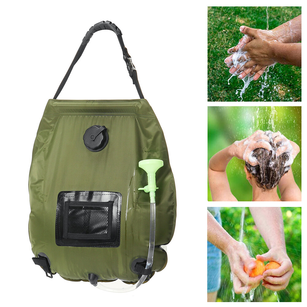 20L Solar Shower Bag Portable Water Storage Bag Sun Compact Heated Outdoor Camping Travel Beach