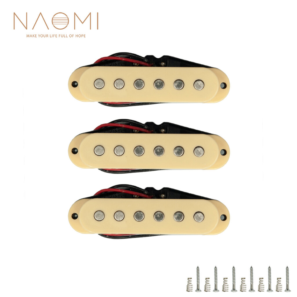 NAOMI 50mm Guitar Pickup 3PCS/Set Single-coil Guitar Neck Pickup Electric Guitar Pickup Neck/Middle/Bridge Guitar Access