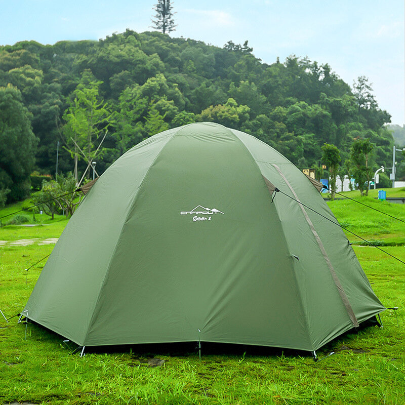 CAMPOUT 1-2 People Camping Tent Light Weight Waterproof UV-proof Tourist Tent Double layer Beach Tent Outdoor Camping Travel