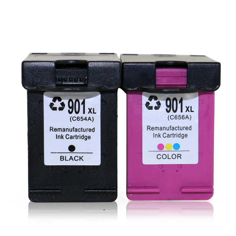 TIANSE 1 Pc HP 901 Replacement Ink Cartridge 901XL for HP 901 HP901 XL for HP Officejet 4500 J4500 J4540 J4550 J4580 J46 Features  Compatible Ink Cartridges  HP 901 901XL Compatible Model Printer  For HP Officejet 4500  J4500  J4524  J4530  J4540  J4550  J4580  J4585  J4624  J4640  J4660  J4680  J4680c printers Specifications  Brand  TIANSE Ink CartridgesCompatible Model  for HP 901XLWith Cartridge Chip  YesColor  Black ColorPages Yield 600 Pages  BK   400 Pages  Tri Color Ink Volume  18ml  BK  17ml  Tri Color  Package includes  1 x Black Color ink cartridge compatible for HP 901XL