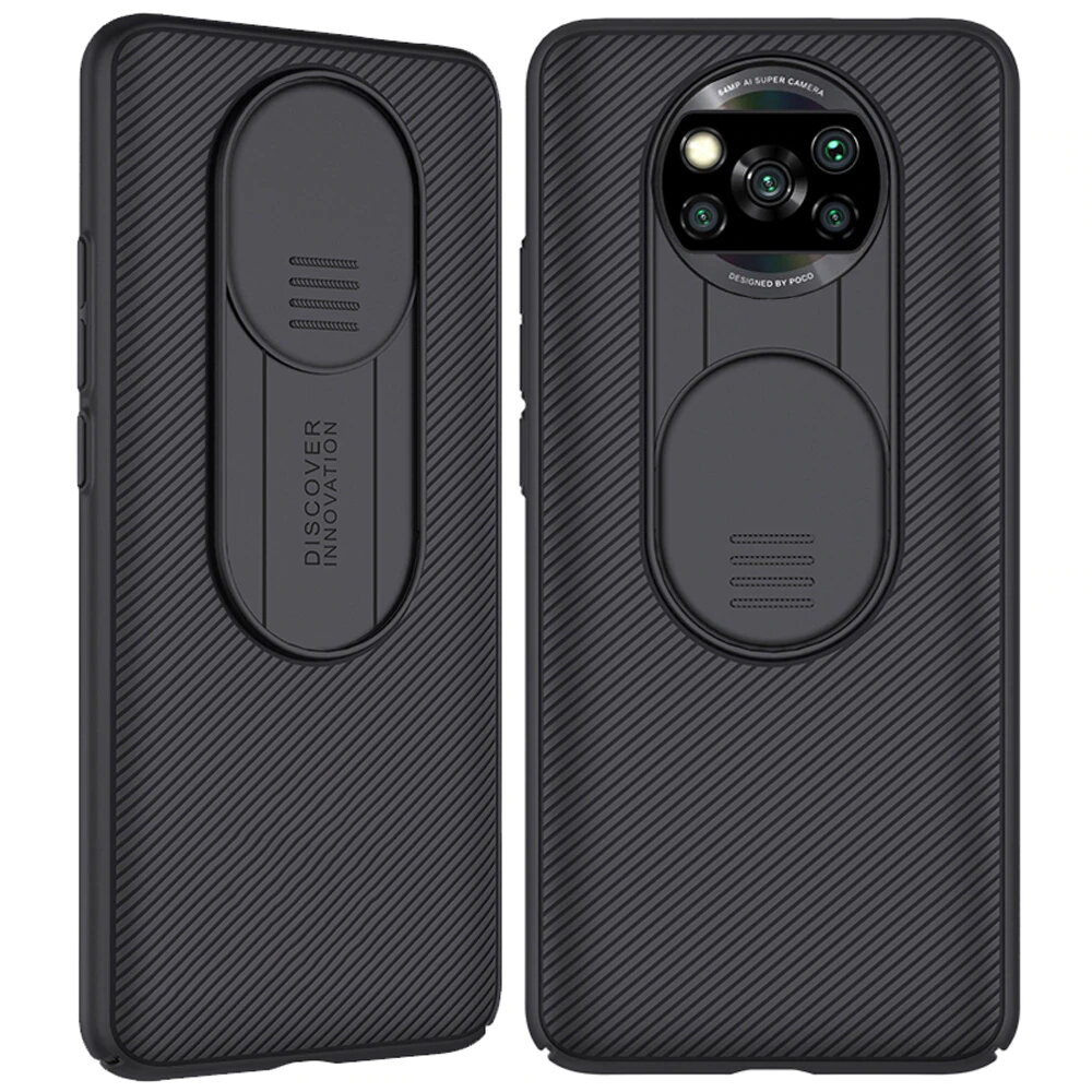 NILLKIN for POCO X3 PRO /POCO X3 NFC Case Bumper with Slide Lens Cover Shockproof Anti-Scratch TPU +