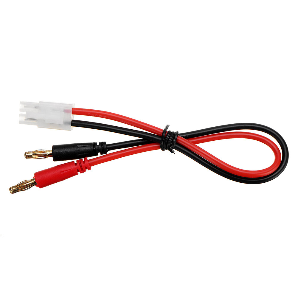 EUHOBBY 25cm 14AWG Tamiya Male Plug to 4.0mm Banana Male Plug Silicone Charging Cable for Battery Charger
