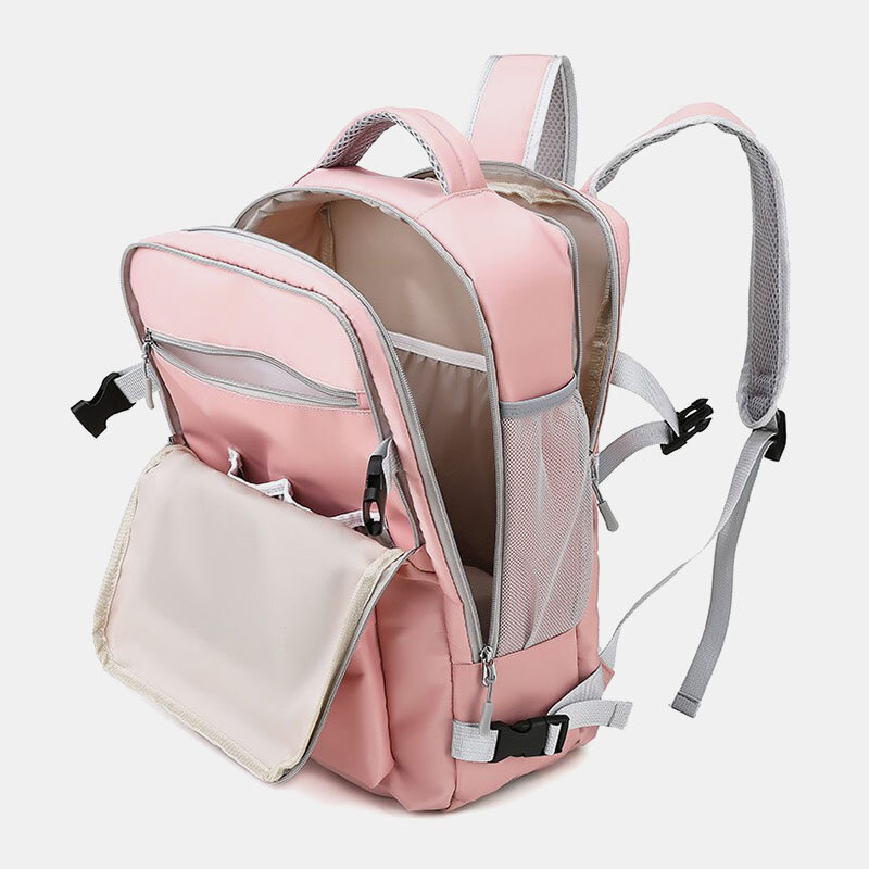 Women Nylon Multi-pocket Shoes Compartment Backpack Multifunction Large Capacity Travel Bag