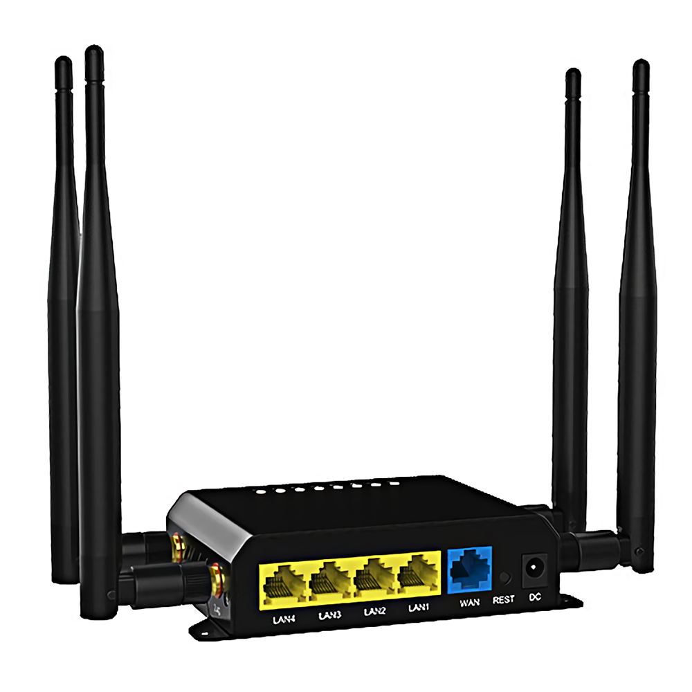 

MechZone Industrial 4G Router with USB Port TF Card Slot Supports 3G/4G to Wifi Triple Network 4* 5dBi Antennas
