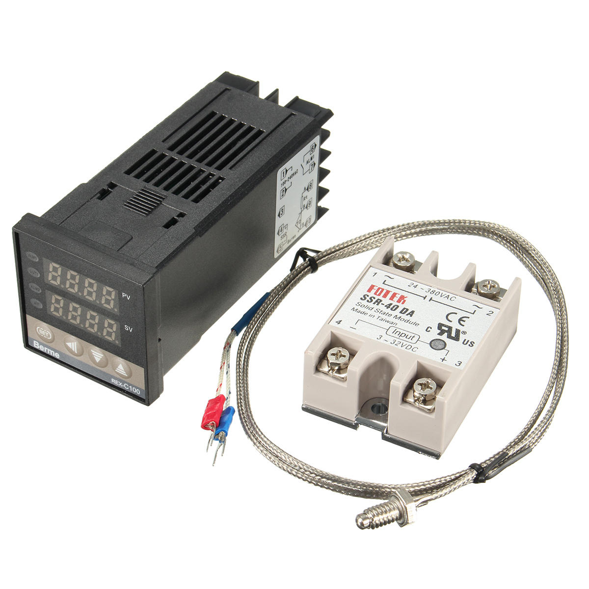 K Sensor Digital F/C PID Thermostat Temperature Controller TA4-SSR 40A SSR 