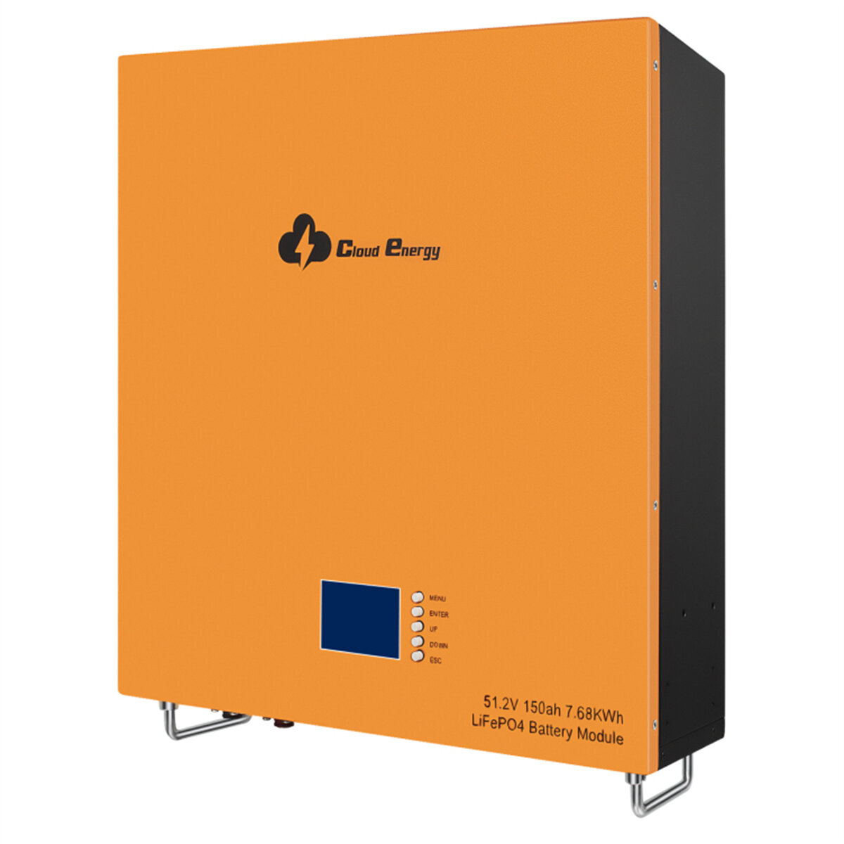 [EU Direct] Cloudenergy 48V 150Ah 7,68KWh Batería de litio LiFePO4 montada en pared, 6000+ ciclos de vida, BMS incorporado y monitor LED, RV, power bank para almacenamiento de energía doméstica