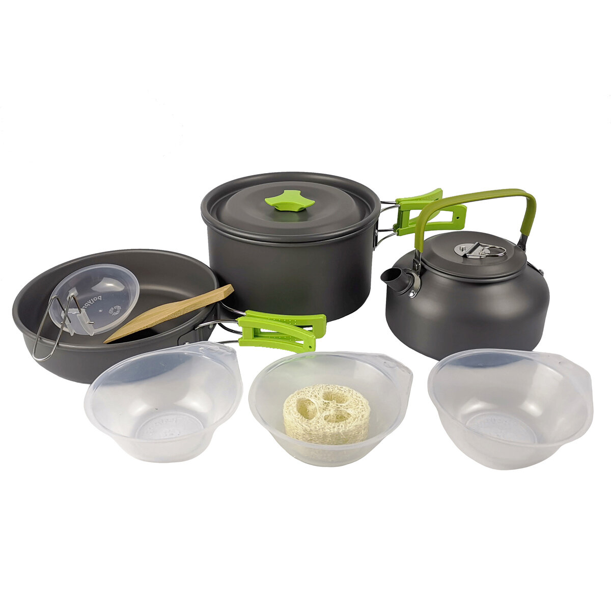 Portable Outdoor Camping Cook Cooking Cookware Set Aluminium Pots Pans 