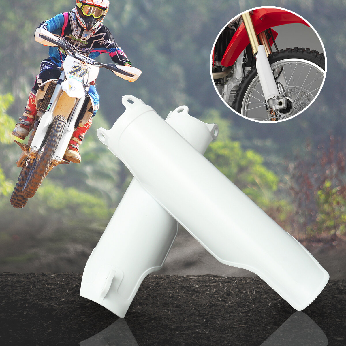 

Fork Guard Cover Plastic For Honda CRF250 CRF450 2004-2012 CRF250R CRF450R