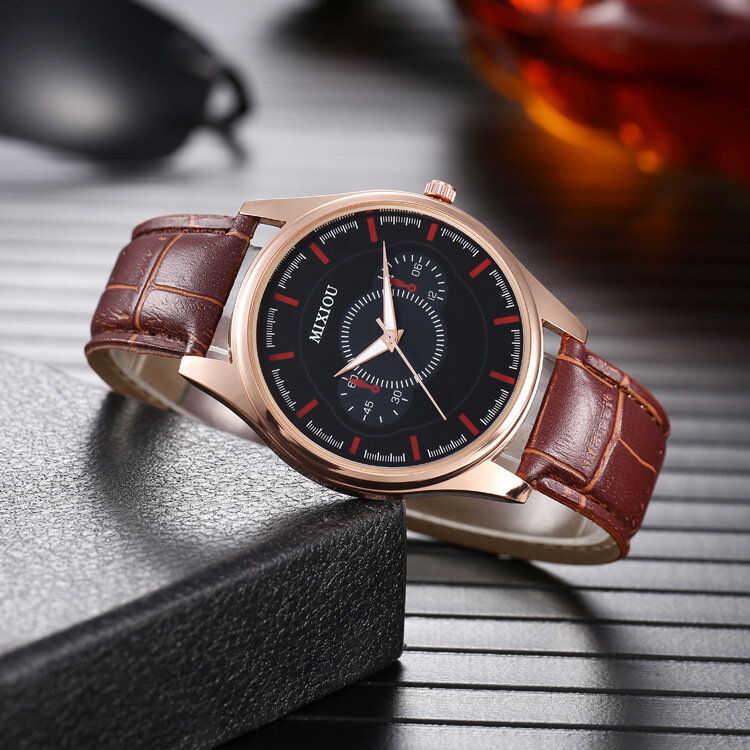 4 kleuren roestvrij staal heren zakelijk casual pin-gesp ronde quartz horloges