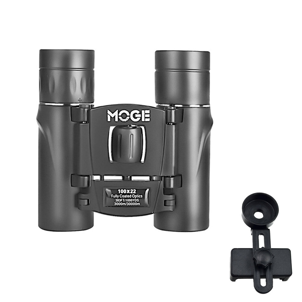 Moge 100x22 / 40x22 HD Folding Binocular Film Lens Telescope Low Light Level Night Vision 26m/1000m 3000m/30000m Outdoor Camping