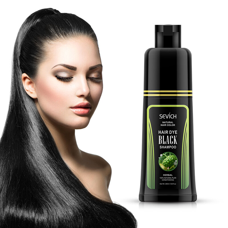 

Sevich 250ml Salon Fast Dye Herbal plant black hair shampoo Only 15mins Dye Colors Natural Dark Brown Hair Dye Shampoo