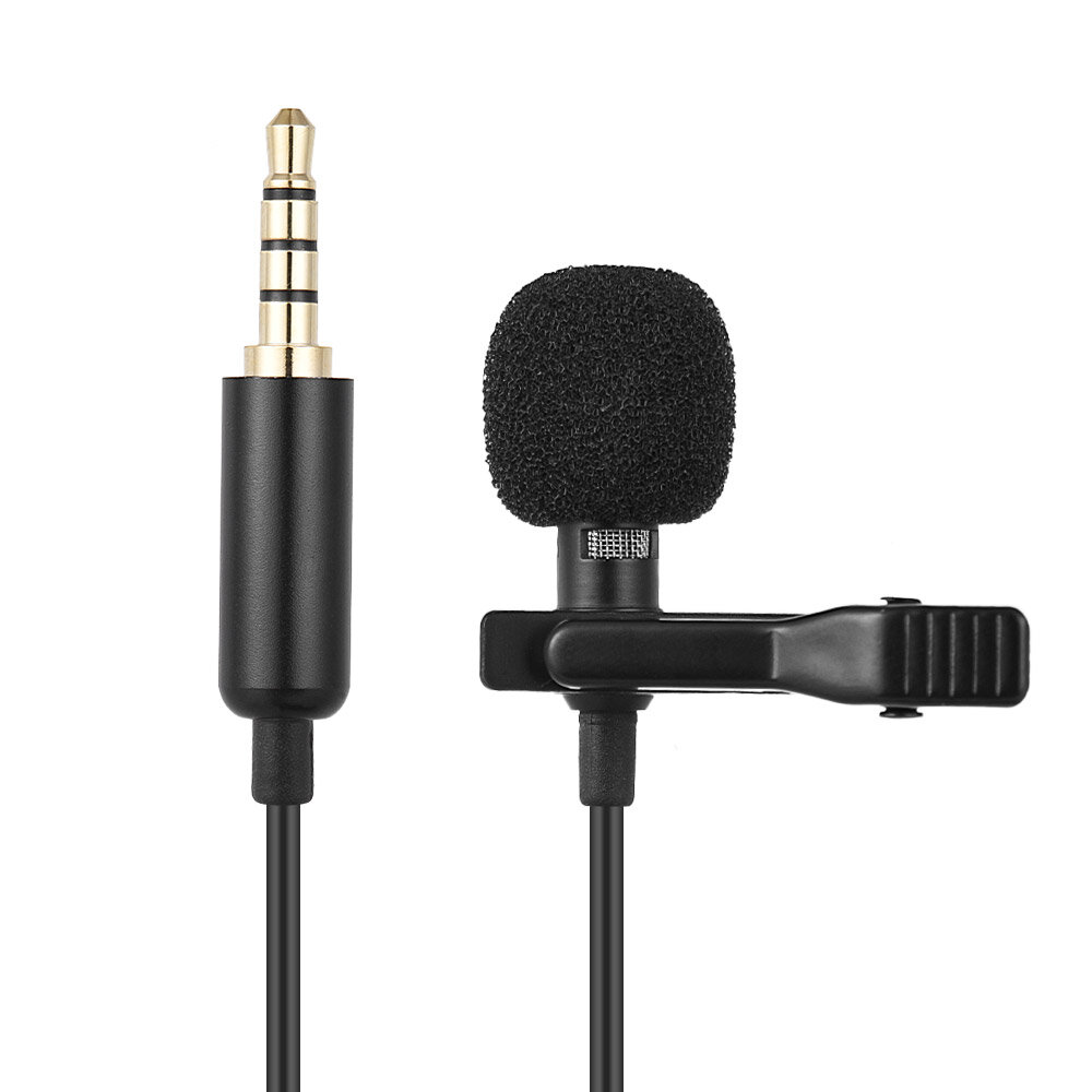 

Andoer Mini Microphone Clip-on Lapel Lavalier Condenser Mic 3.5mm Wired Microphone for DSLR Camera for iPhone Android
