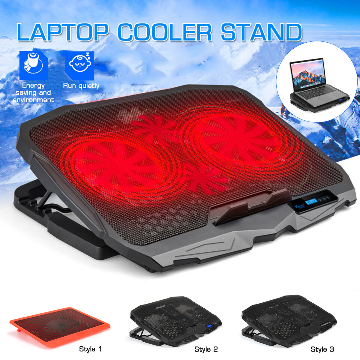 

Bakeey Adjustable Speed Laptop Stand Laptop Cooler Heat Dissipation For 13.0-17.0 Inch Laptop Notebook MacBook Air MacBo