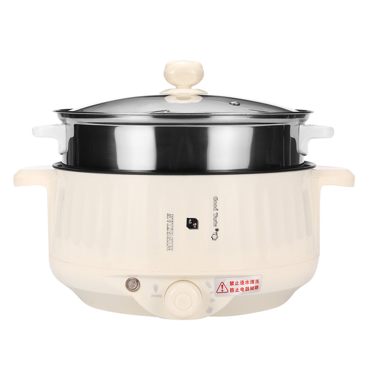 220V Mini Electric Cooking Pot Multifunction Rice Cooker Hot Pot Noodles Egg Soup Steamer Non-stick 