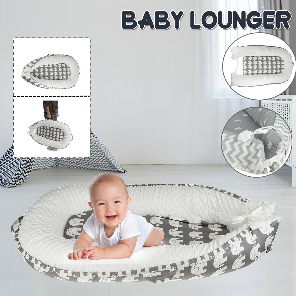 Infant Zacht Nieuwgeboren Baby Kussen Kussen Lounger Pod Cot Bed Slaapmatras
