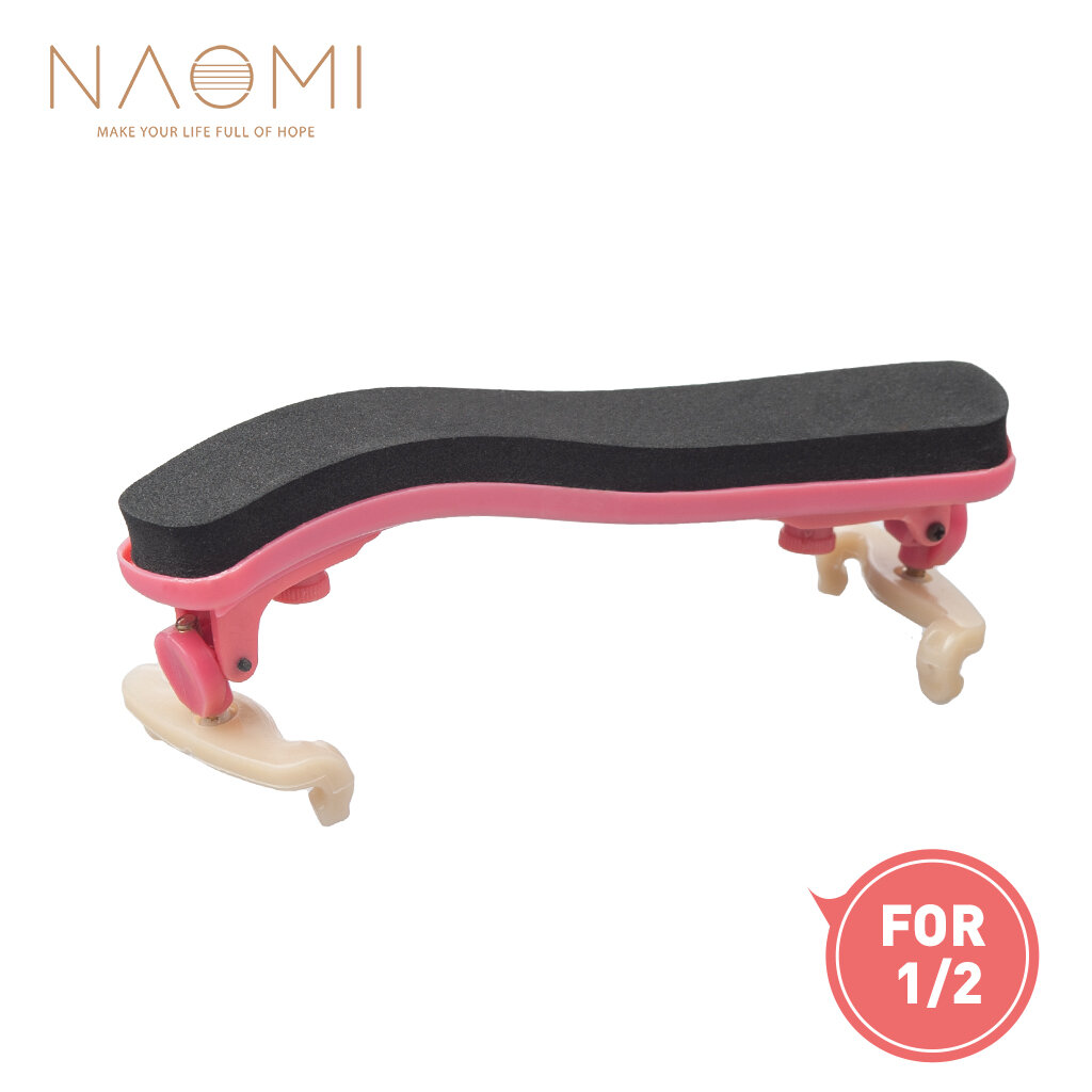 NAOMI Violin Shoulder Rest Adjustable 1/2 Violin Shoulder Rest Plastic For 1/2 Violin Pink Violin Pa