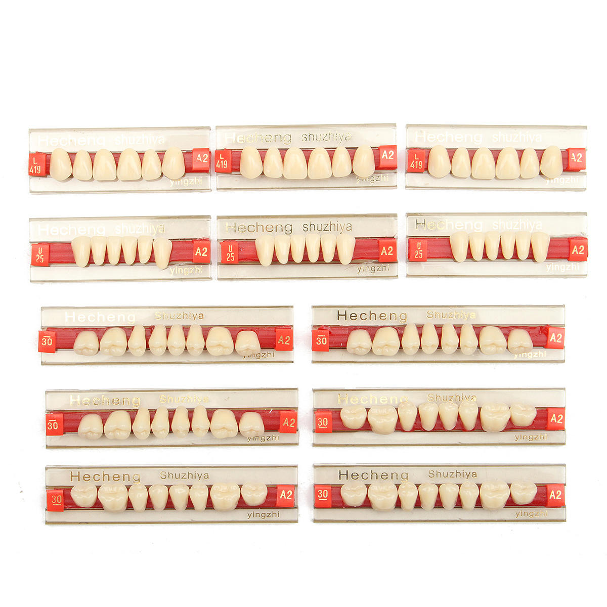 3 Set 84 * 1 A2 Color Denture Dental Acrylhars Tanden Upper + Lower Shade