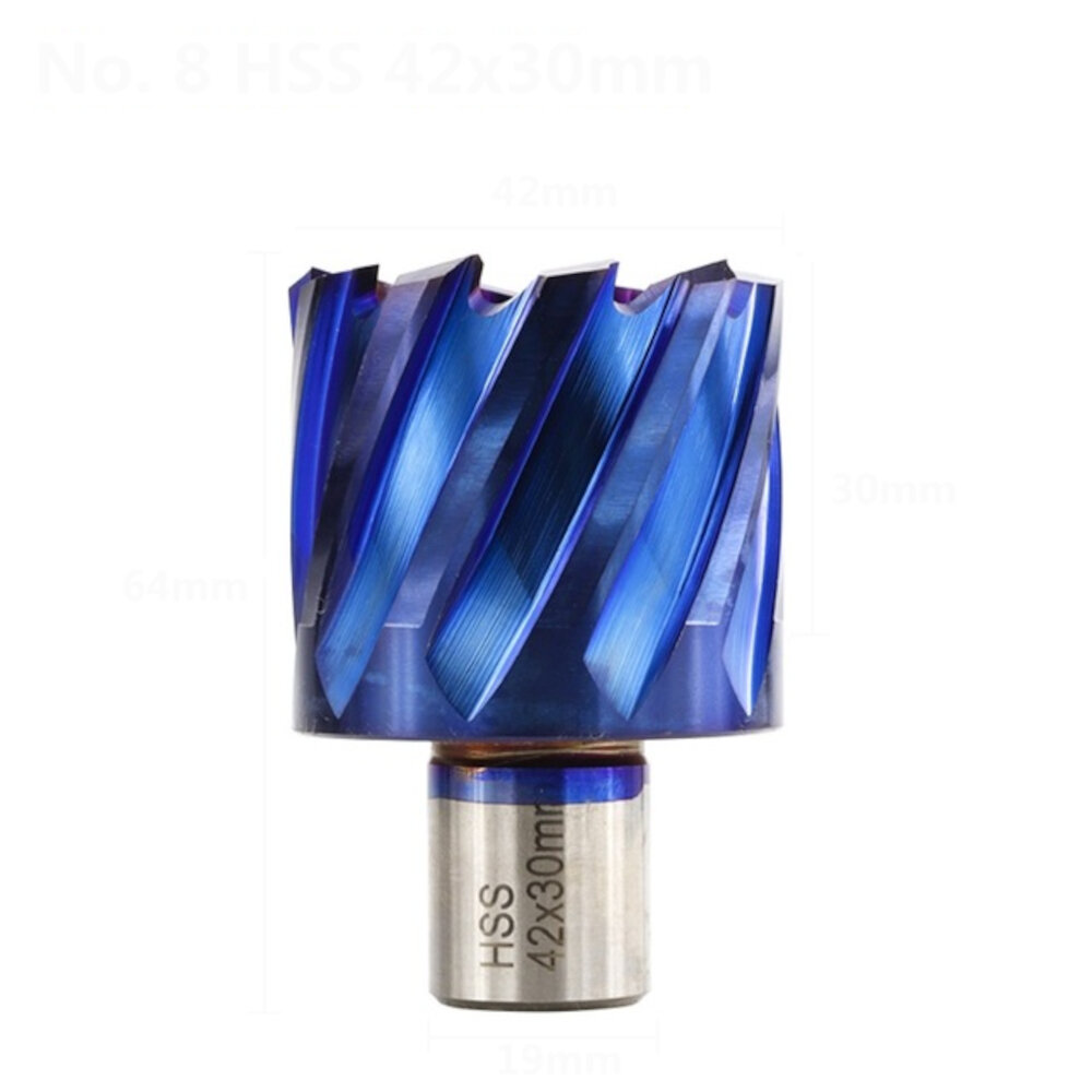 Drillpro 12-42mm Cutting Diameter HSS Hole Opener Core Drill Weldon Shank Nano Blue Coated Annular Cutter Hollow Drill B
