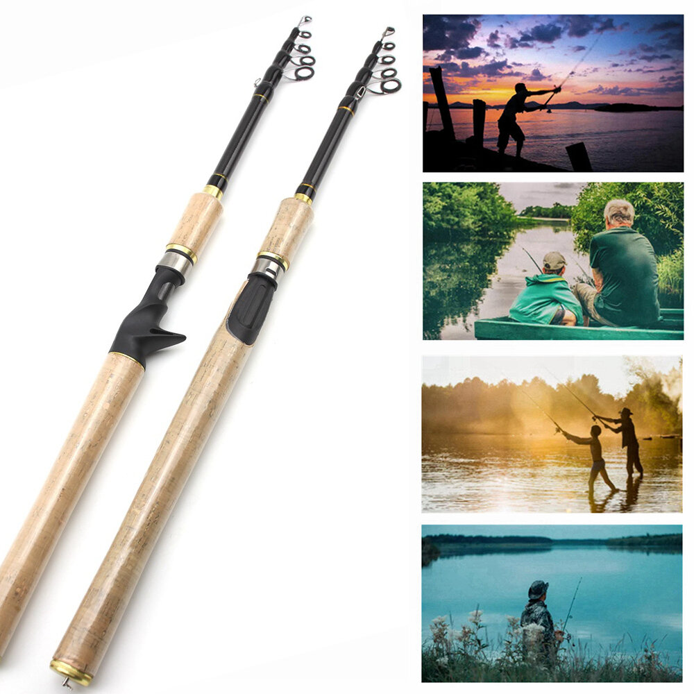 

Ultra-short Telescopic Carbon Spinning Fishing Rod Portable Cork Handle Travel Fast Lure Fishing Rods for Spinning Reel