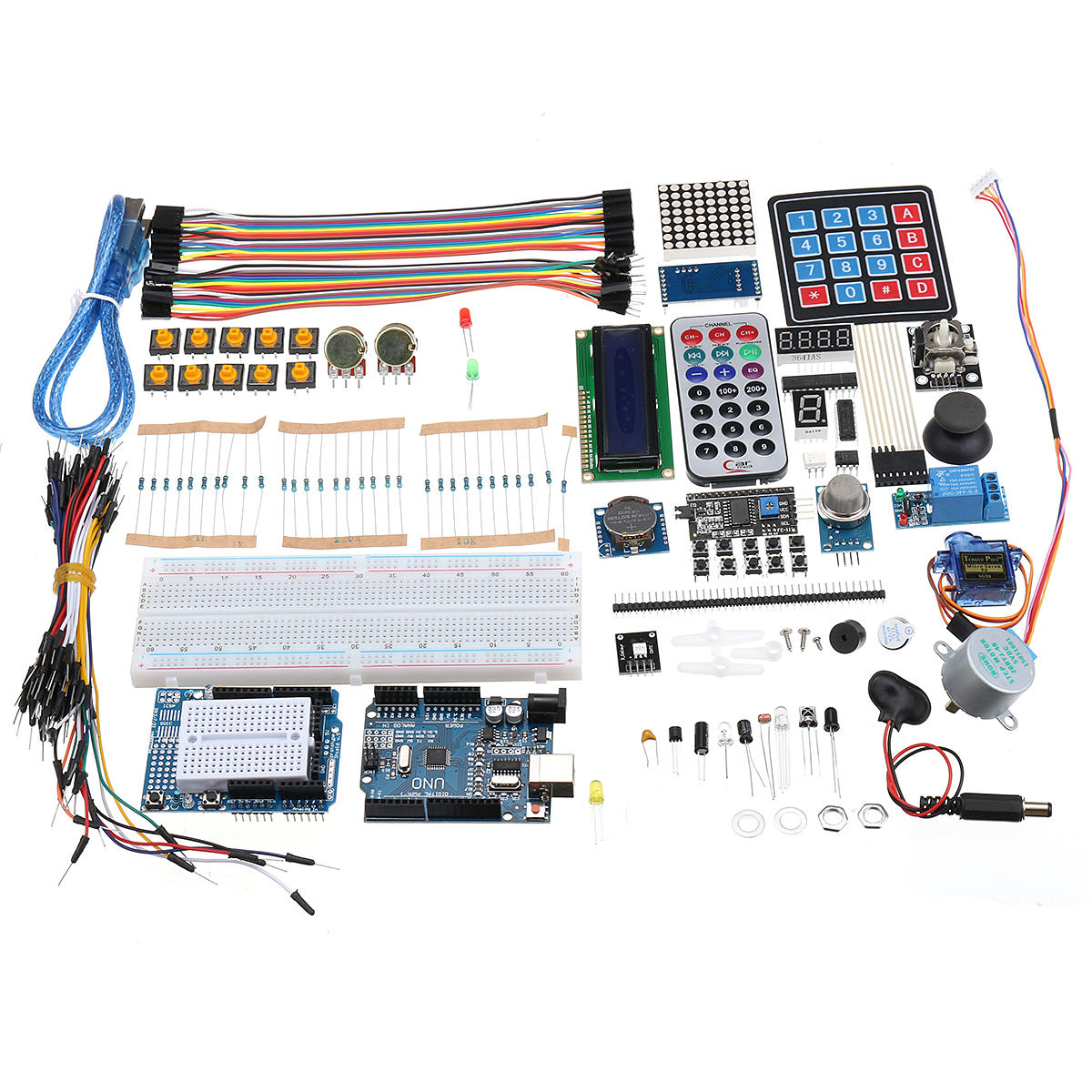 

Ultimate UNO R3 LCD1602 Starter Набор с клавиатурой Сервопривод Мотор RTC Модуль газового реле Geekcreit для Arduino - п
