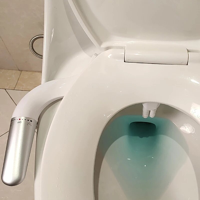 Toilet Bidet Attachment Ultraslanke Toilet Seat Attachment Dual Nozzle Bidet Verstelbare Waterdruk N