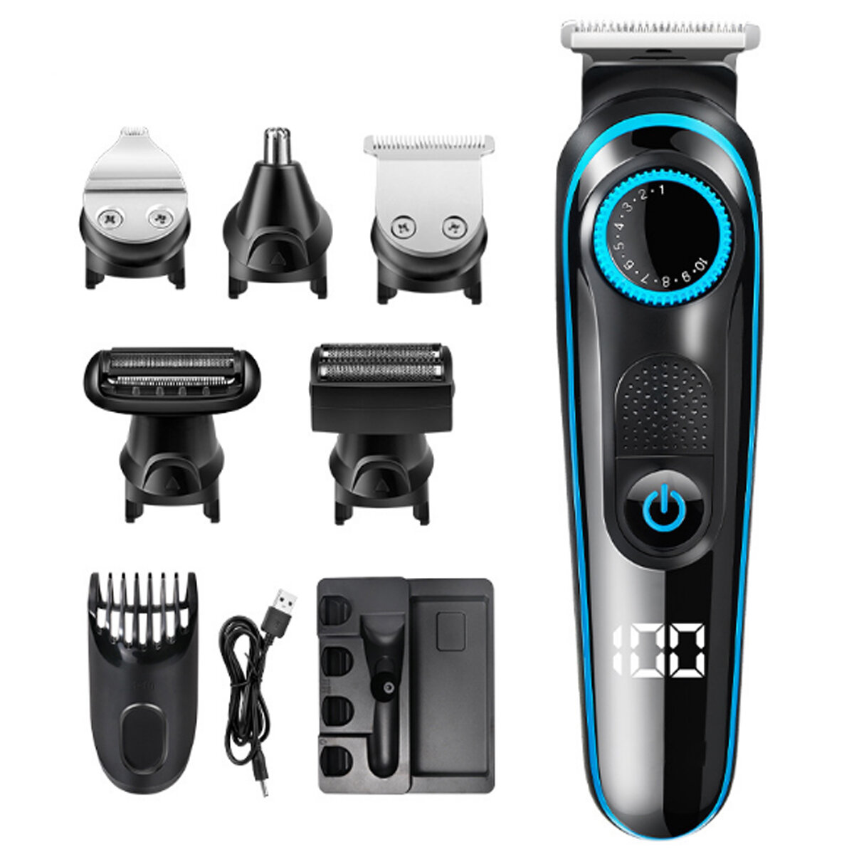 100 240V Rechargable Hair Clipper Multifunctional Hair Trimmer Electric Shaver Razor For Face Beard Moustache Barber