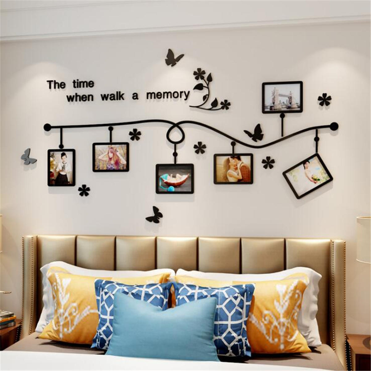 3D Acrylic Photo Frame Wall Sticker Bedroom TV Background Home Office Decorative