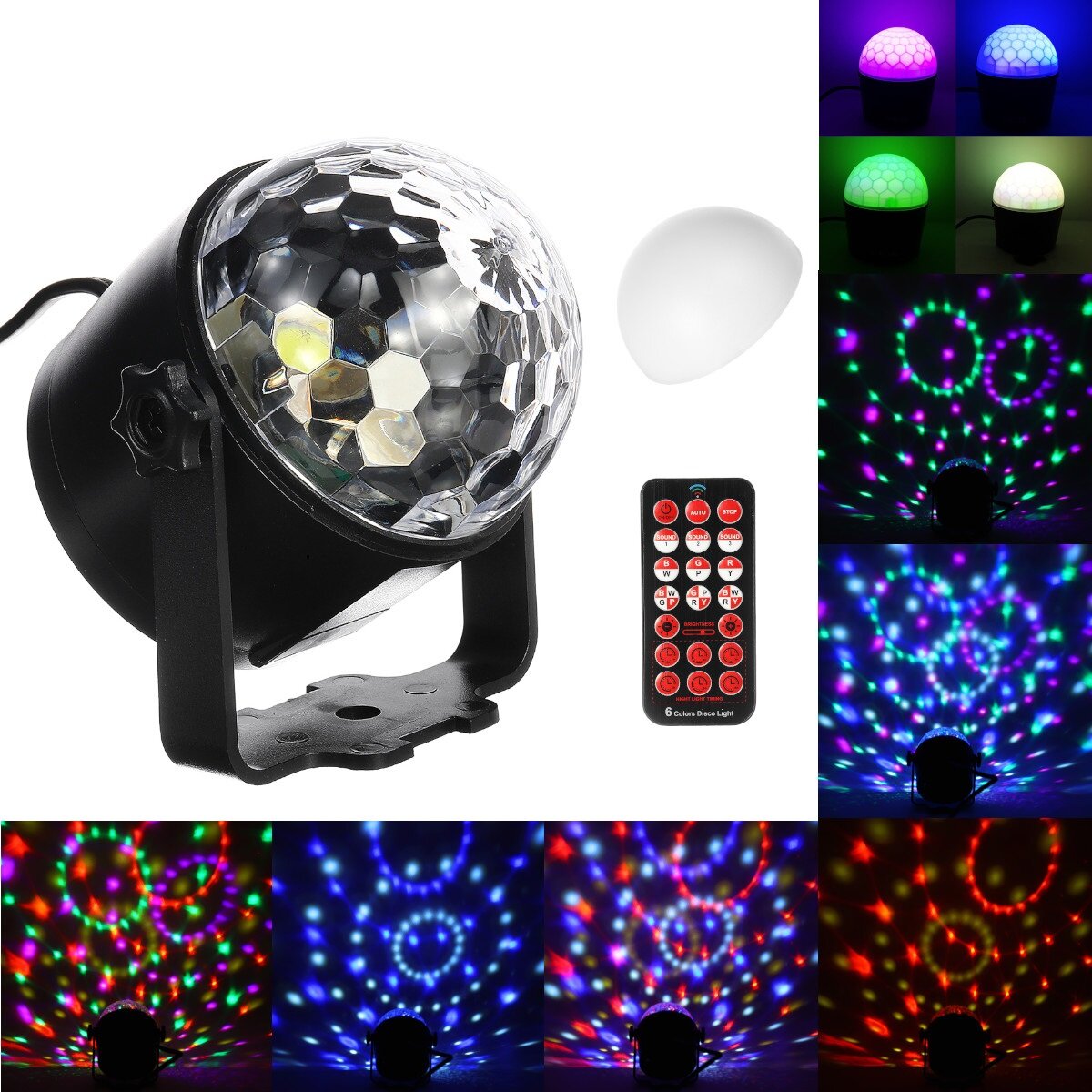 6W 100-240V LED Disco Ball Party Lights Strobe DJ Sound Activated Bulb Club Dance Lamp Decor