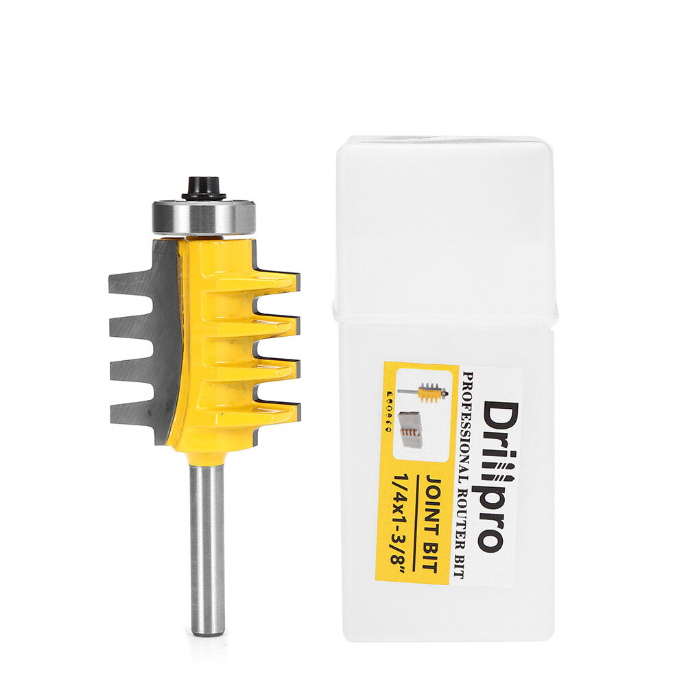 Drillpro T-Slot Finger Joint Router Bit 1/2 of 1/4 inch schacht omkeerbaar voor het zagen van houtbe