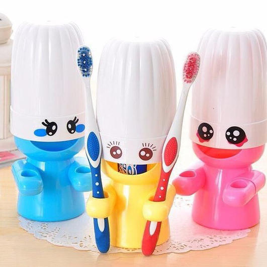 Cartoon Sleepwalking Doll Wash Set Toothbrush Rack Hooks Mouthwash Cup Set Holder Bathroom Set Accessories