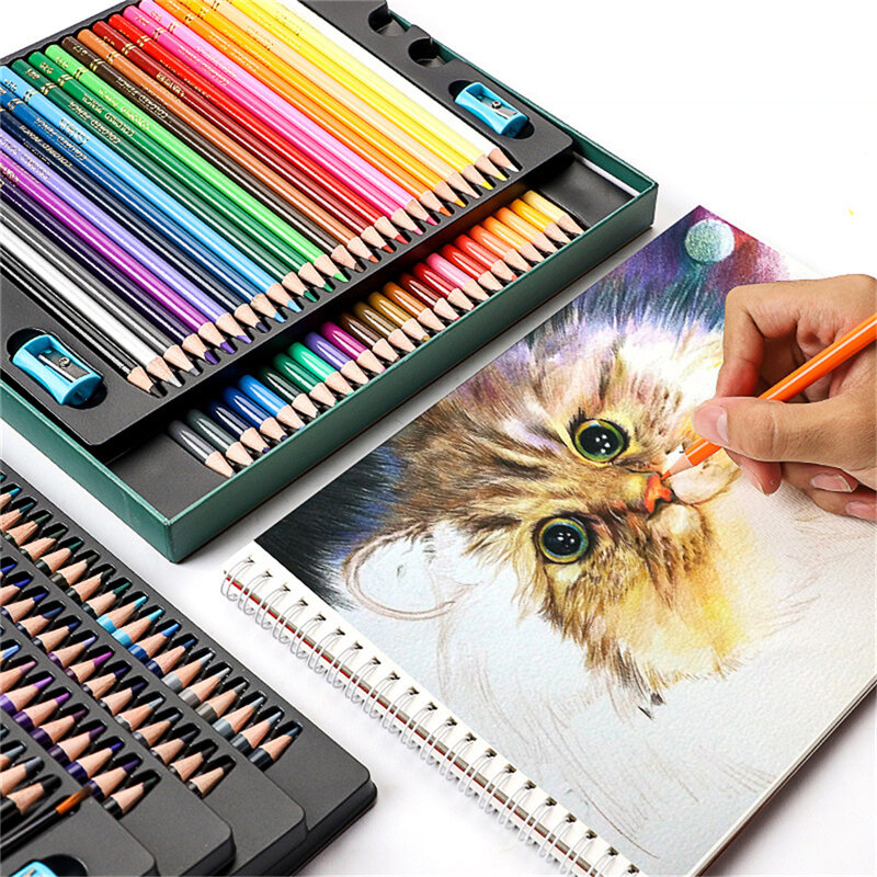 

Набор водорастворимых цветных карандашей OBOS 48/72/120/200 Color Professional Color Lead Щетка Цветной карандаш для рис