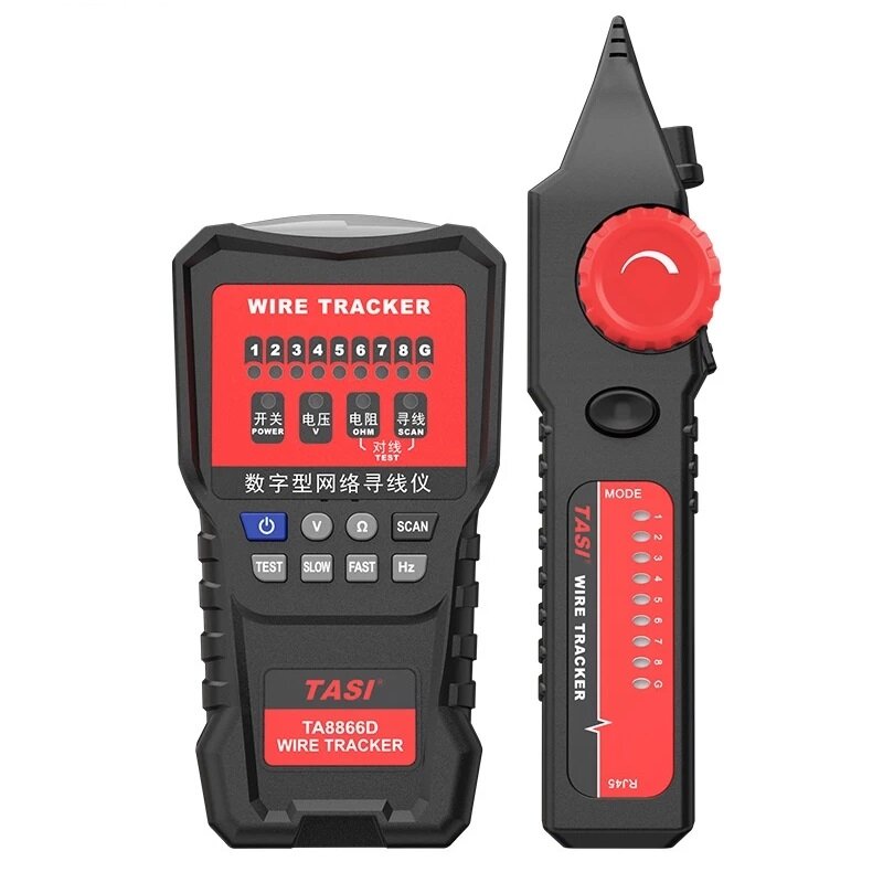 

TASI TA8866D High Quality RJ11 RJ45 8P 6P Telephone Wire Tracker Network Cable Tester Detector Line Finder