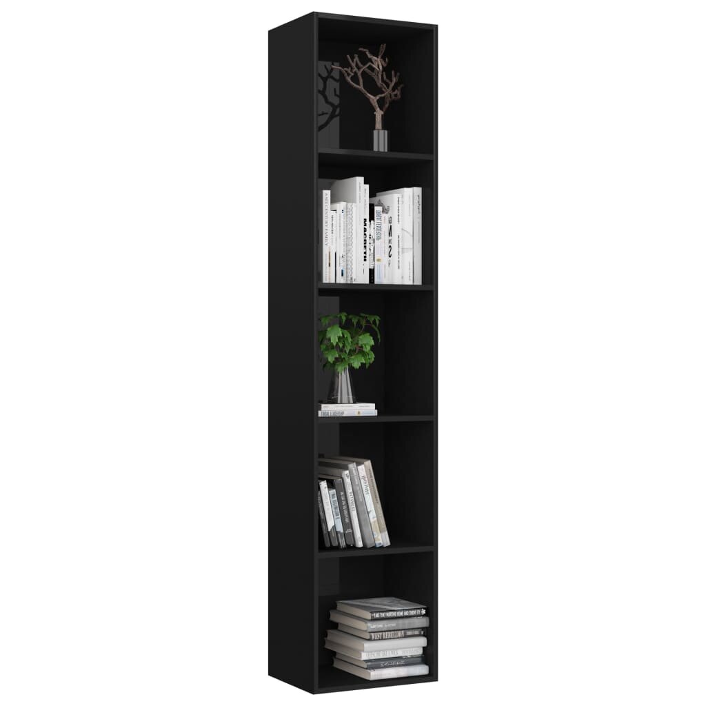 

Book Cabinet High Gloss Black 15.7"x11.8"x74.4" Chipboard