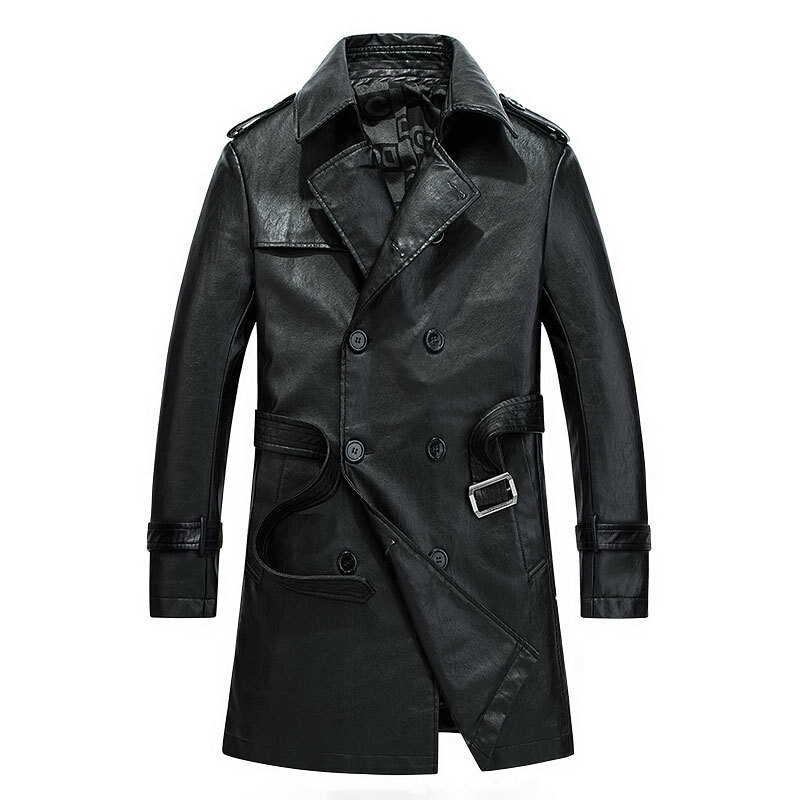 Mens faux leather jacket mid long pu coat Sale - Banggood.com sold out ...