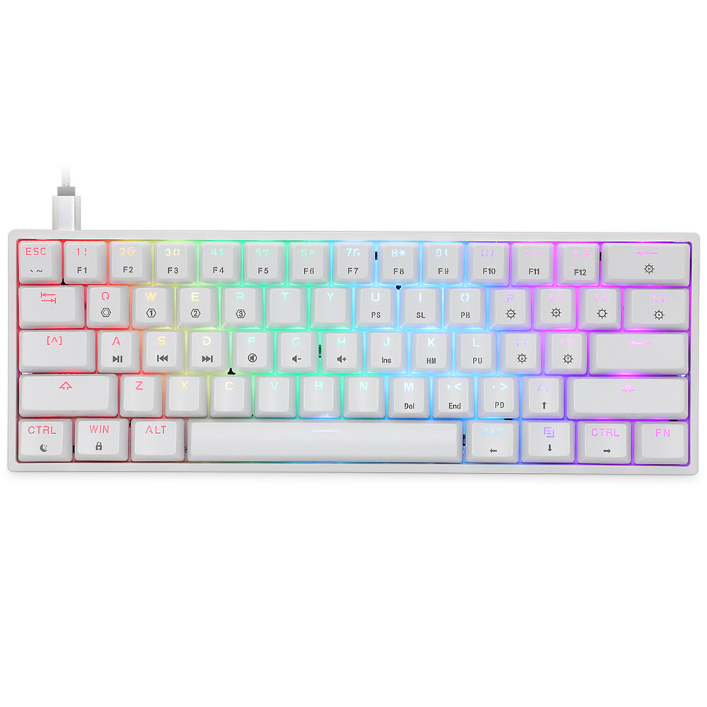 SKYLOONG GK61 Mechanical Keyboard 61 Keys Hot Swappable Gateron Optical Switch RGB Type-C Wired Programmable 60% Layout Gaming Keyboard