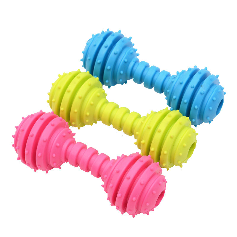 Yani Rubber Dog Bite-Resistant Prickly Barbell Toy Pet Molar Toy