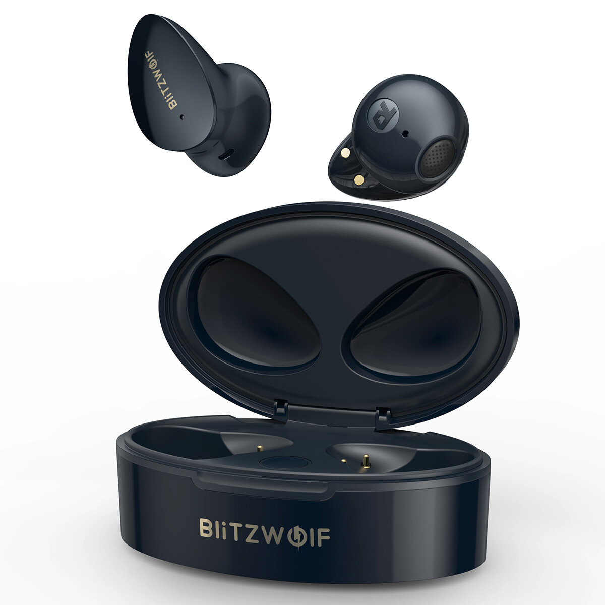 BlitzWolf® BW-FPE2 TWS Earphone bluetooth Earbuds 13mm Large Drivers AAC HiFi Sound 20h Long Endurance Half-in-ear Headphone with Mic