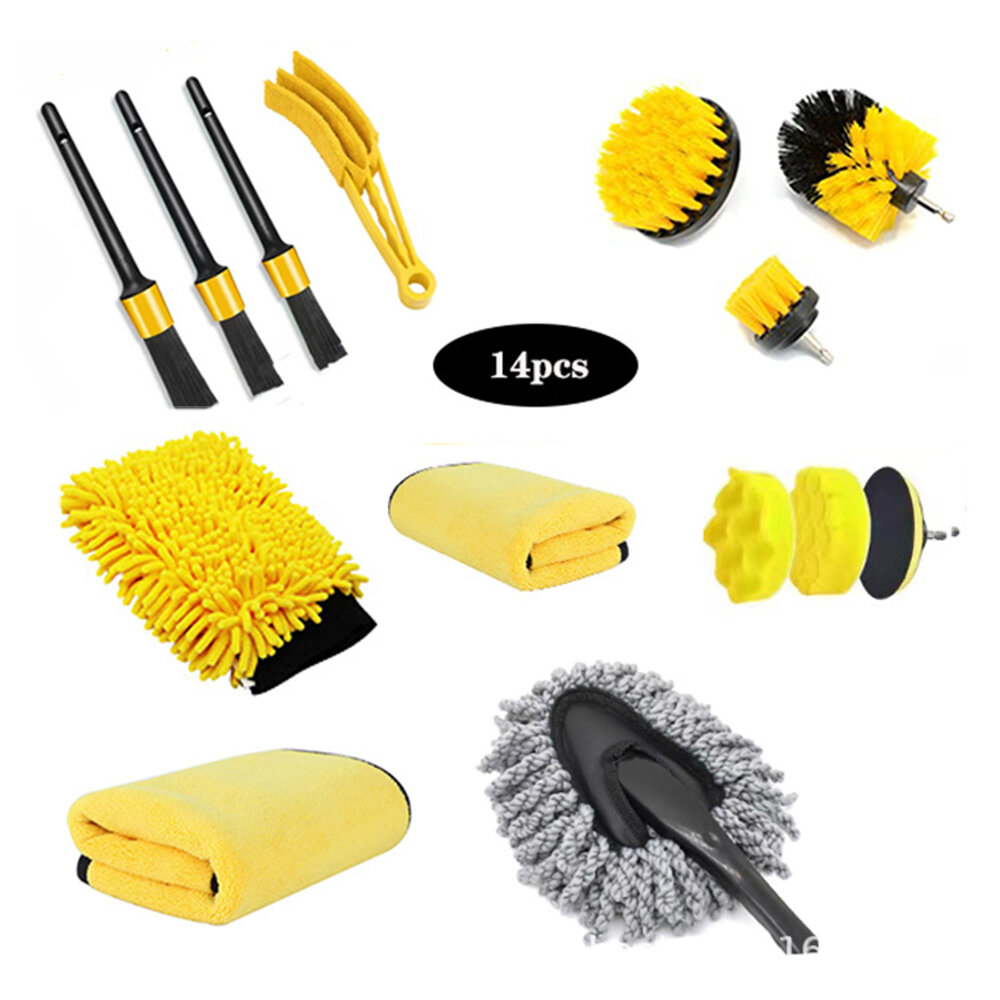 

14PC/set Attachable Electric Drill Brushes for Cleaning Pool Tile Flooring Brick Ceramic Marble Grout Bathroom Car