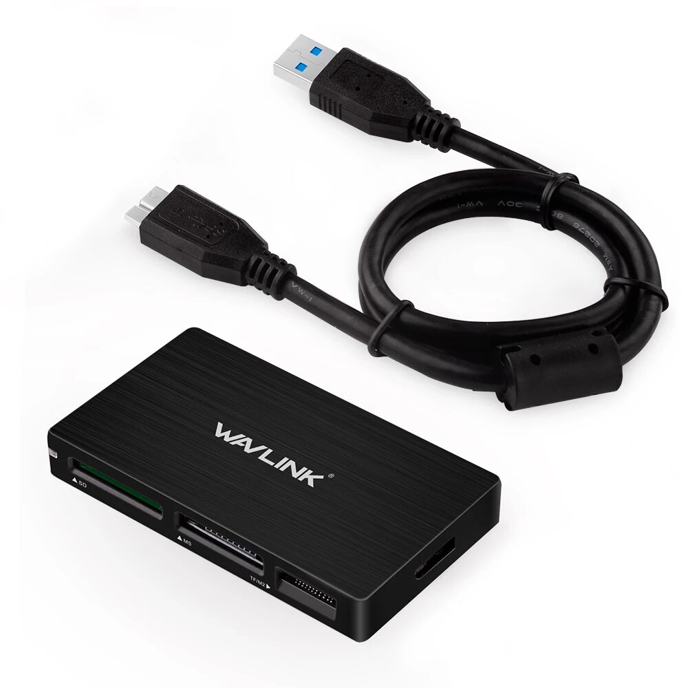 Wavlink الكل في One USB 3.0 بطاقة قارئ لـ TF SD MS CF بطاقة التوصيل والتشغيل بطاقة محول