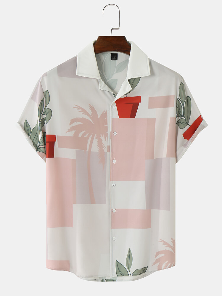 Heren Casual overhemden met korte mouwen en korte mouwen in Hawaii-stijl