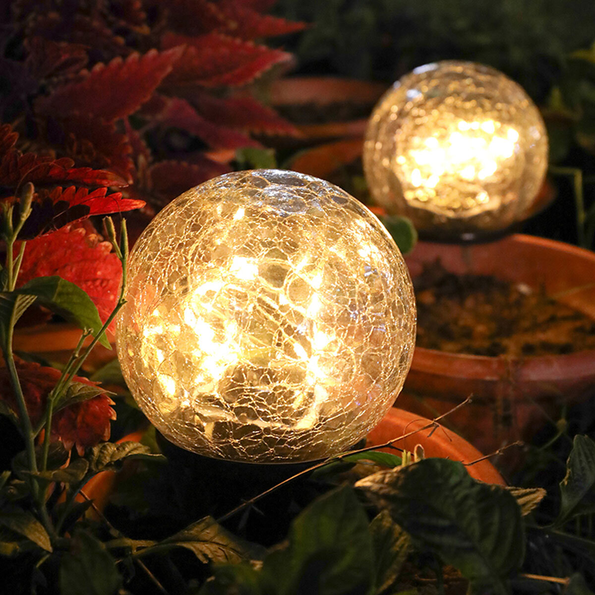 

LED Solar Powered Crack ball Ground Light Garden Yard Lawn Lamp Waterproof Outdoor Decoration Christmas Decorations Clea