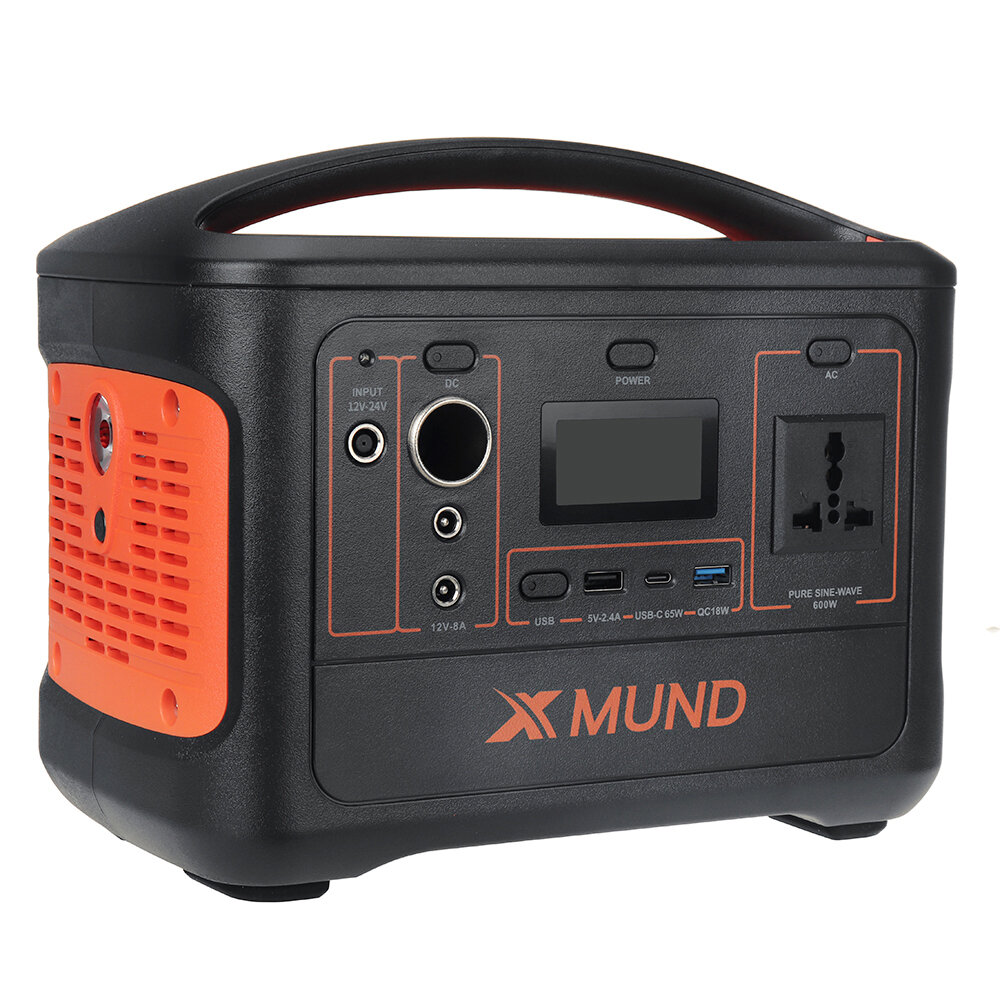 XMUND XD-PS10アップグレード600W（ピーク1000w）キャンプ用発電機568WH153600mAhパワーバンクLED懐中電灯屋外非常用電源ボックス