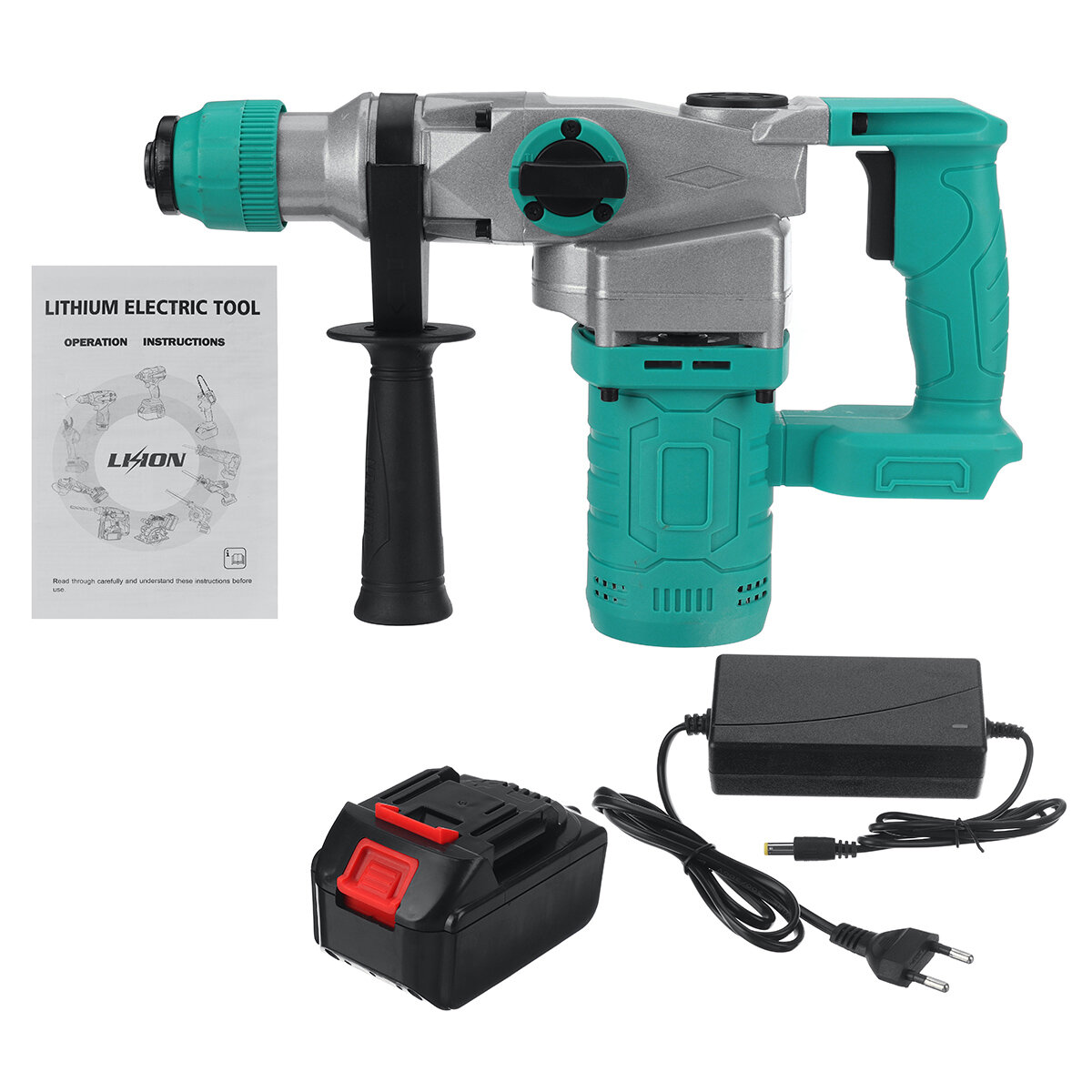 Brushless Cordless Electric Hammer Drill Wood Concrete Wall Drilling Slotting Tool W/ None or 1pc Ba