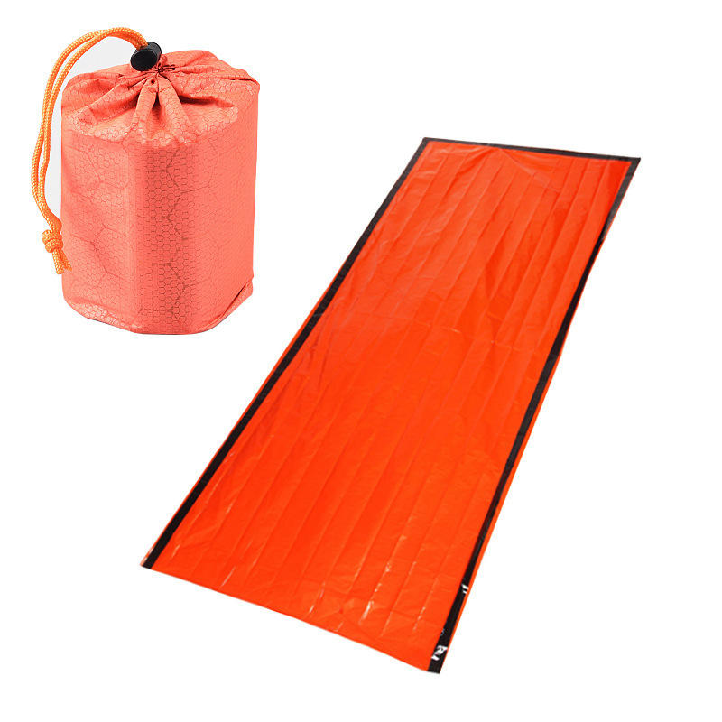 IPRee® 200x90cm Saco de dormir individual de película de alumínio PE dobrável, tapete de primeiros socorros de emergência com saco de armazenamento.